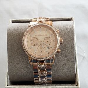 Michael Kors Ritz Chronograph Rose Gold-Tone Ladies Watch MK7223